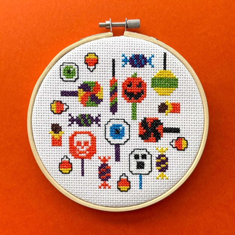 Gimme Candy Counted Cross Stitch DIY KIT Spot Colors