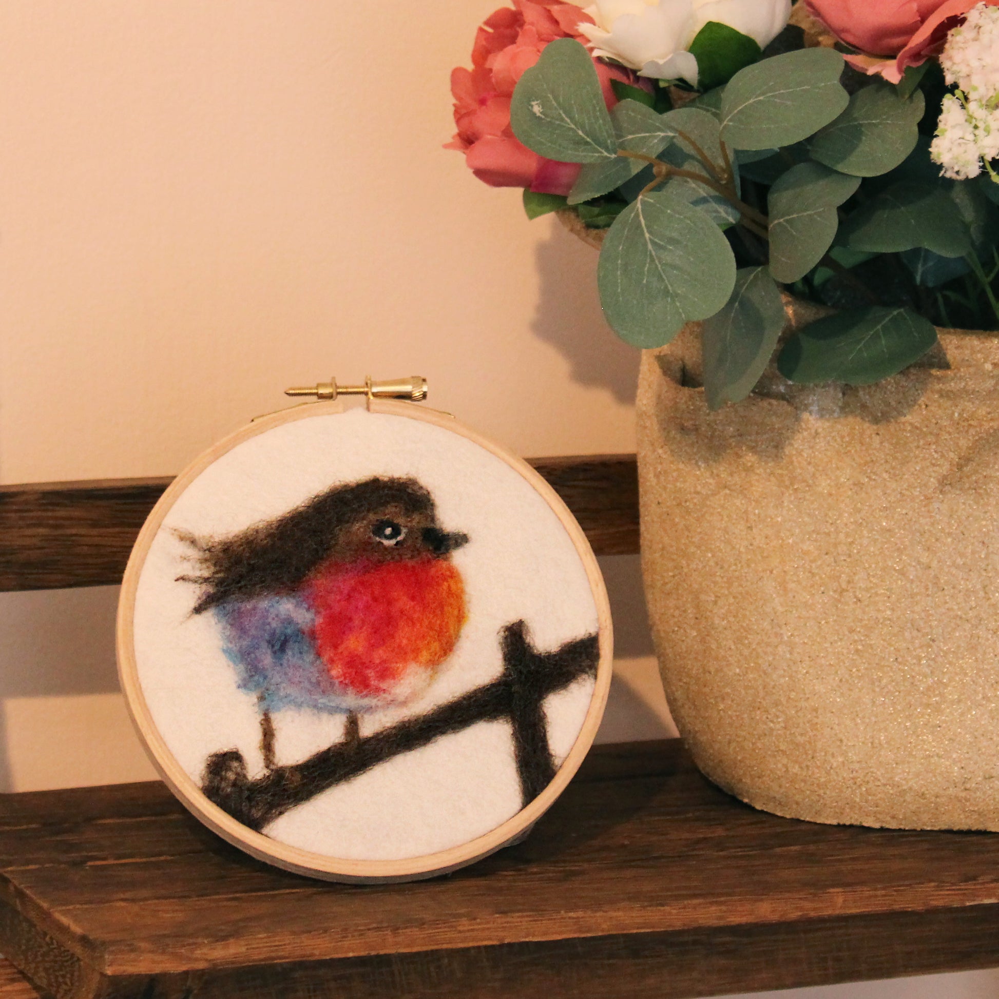 Felting Kit - Robin Hoop Picture Needle Felt Kit The Makerss