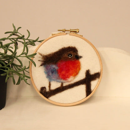 Felting Kit - Robin Hoop Picture Needle Felt Kit The Makerss
