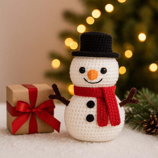 Cozy Snow Friend Crochet Pattern PDF | Amigurumi Snowman BBM