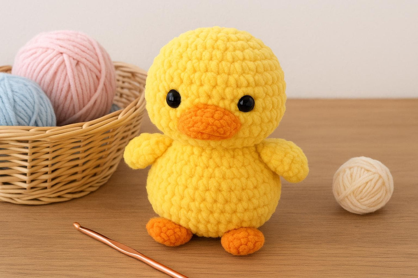 No-Sew Crochet Duck Plush Pattern | Chunky Chenille Amigurumi PDF Digital File BBM