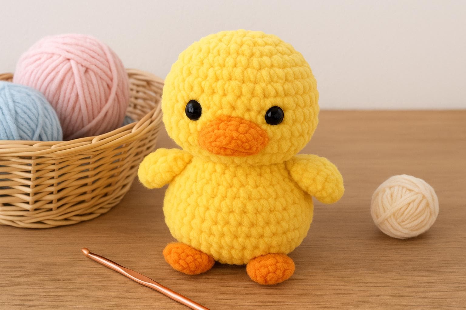 No-Sew Crochet Duck Plush Pattern | Chunky Chenille Amigurumi PDF Digital File BBM