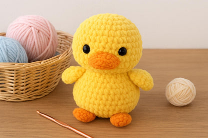 No-Sew Crochet Duck Plush Pattern | Chunky Chenille Amigurumi PDF Digital File BBM