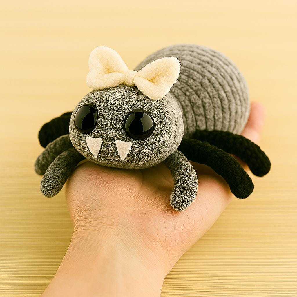 Crochet Spider Plush Pattern PDF – Amigurumi Halloween Toy, Soft Stuffed Animal, Beginner Friendly BBM