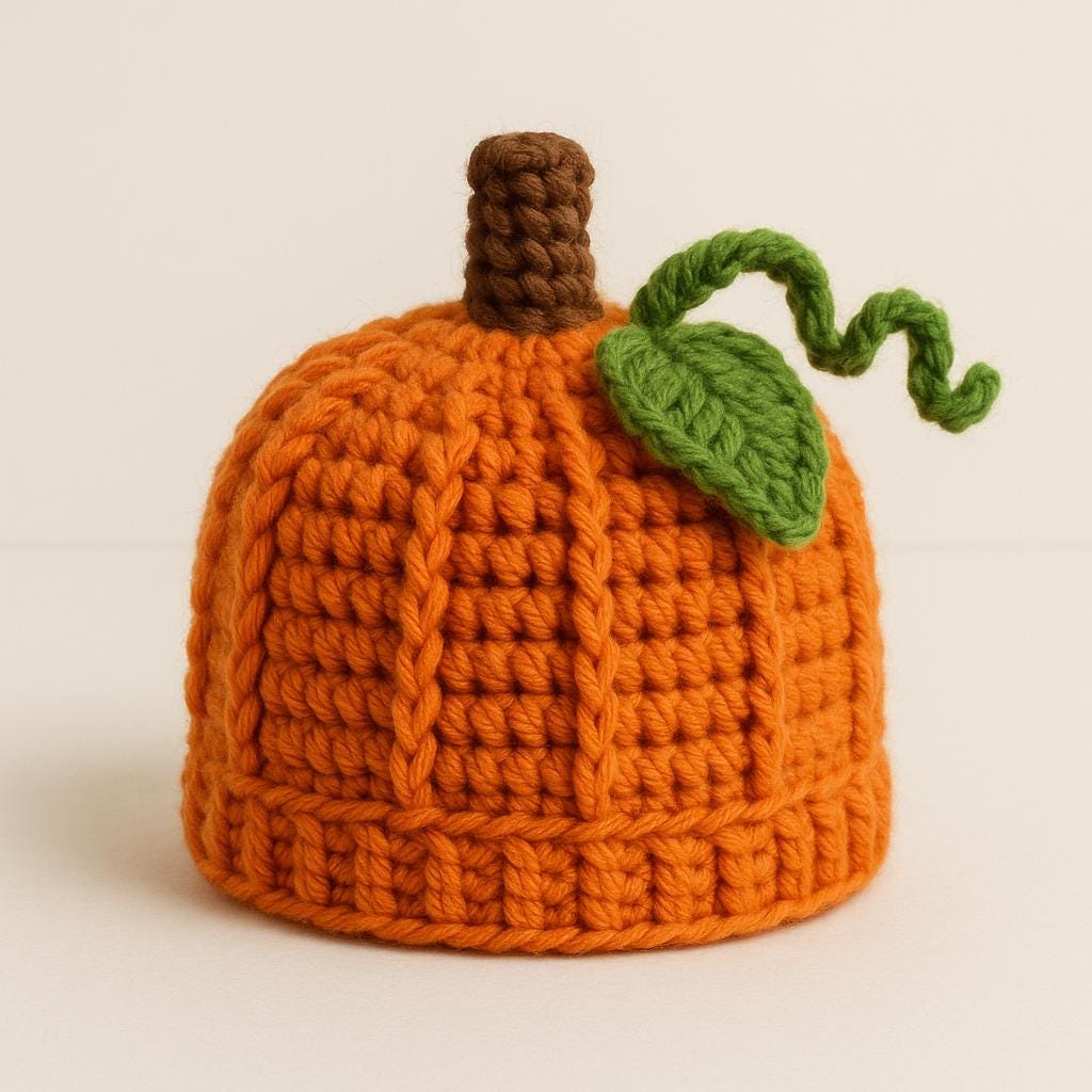 Baby Pumpkin Hat Crochet Pattern | Newborn to Child Sizes | Fall Beanie | Easy Beginner BBM