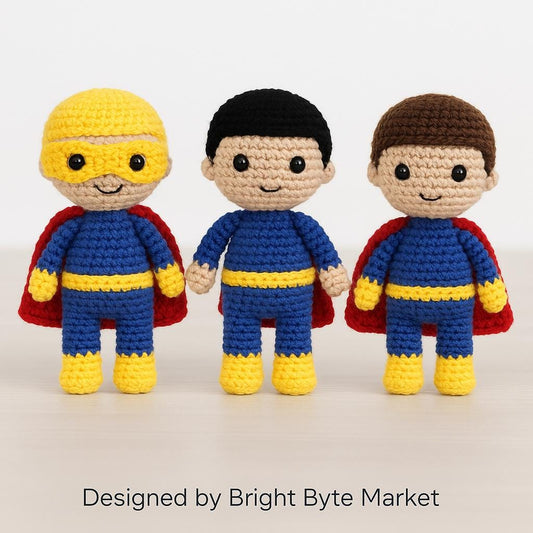 Superhero Doll Crochet Pattern | Amigurumi Beginner-Friendly PDF DIY BBM