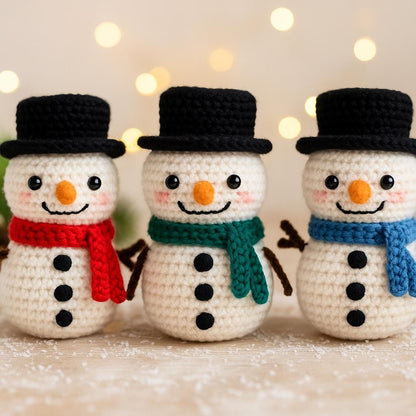 Cozy Snow Friend Crochet Pattern PDF | Amigurumi Snowman BBM