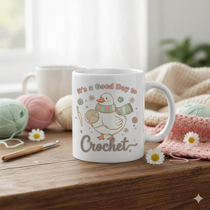 Crochet Lover Sublimation Design | Goose with Yarn PNG | Funny Duck Digital Download for T-Shirt BBM