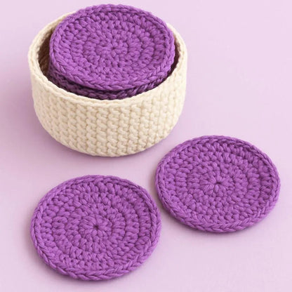 Crochet Coaster Pattern with Holder: Easy Round Coasters (PDF Pattern) BBM