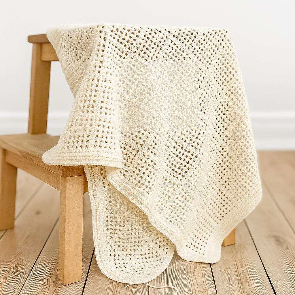 Crochet Baby Blanket Pattern PDF | Easy Summer Filet Design DIY BBM