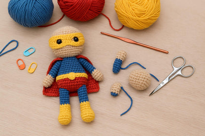 Superhero Doll Crochet Pattern | Amigurumi Beginner-Friendly PDF DIY BBM