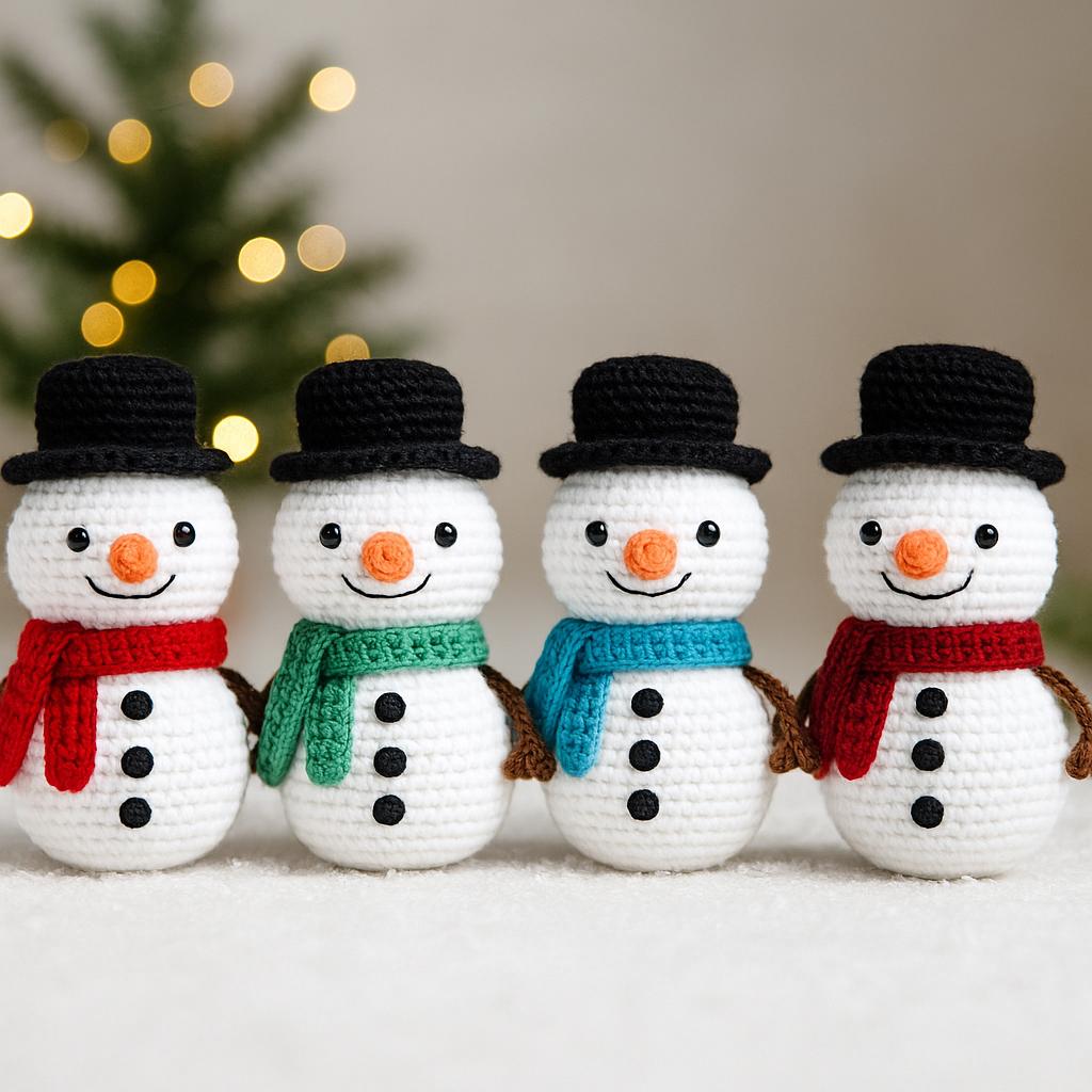 Cozy Snow Friend Crochet Pattern PDF | Amigurumi Snowman BBM