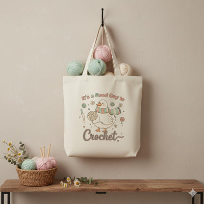 Crochet Lover Sublimation Design | Goose with Yarn PNG | Funny Duck Digital Download for T-Shirt BBM