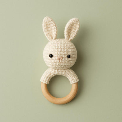 Bunny Baby Toy Crochet Pattern PDF | Amigurumi Rattle & Teething Ring DIY BBM