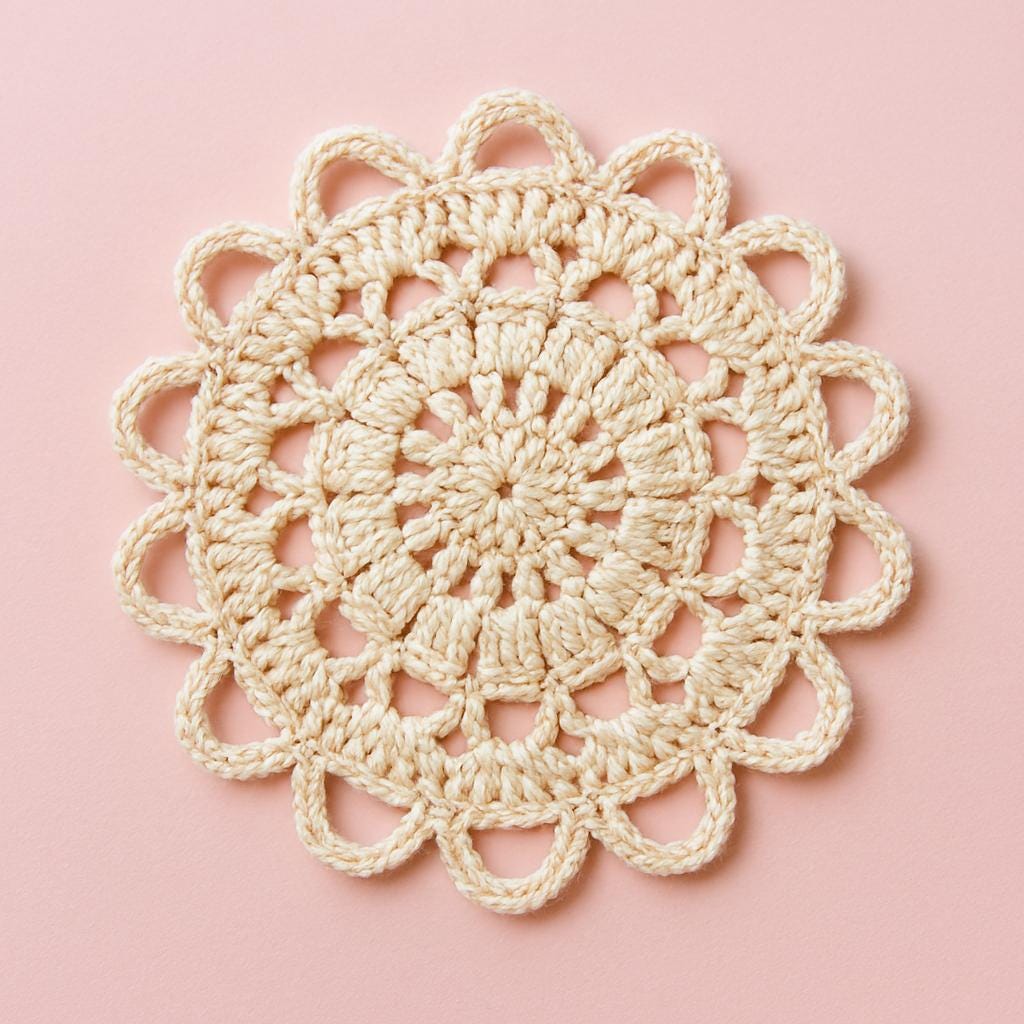 Mandala Crochet Coaster Pattern: Beginner-Friendly PDF (Instant Download) BBM