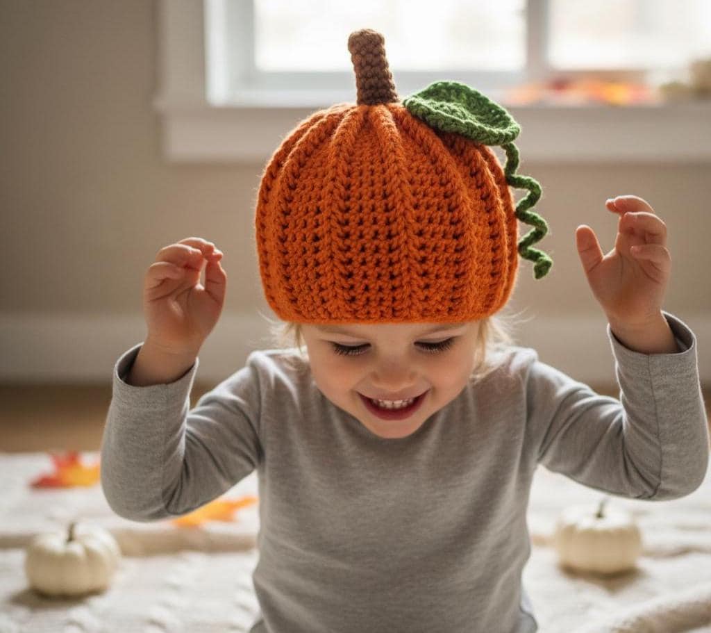 Baby Pumpkin Hat Crochet Pattern | Newborn to Child Sizes | Fall Beanie | Easy Beginner BBM