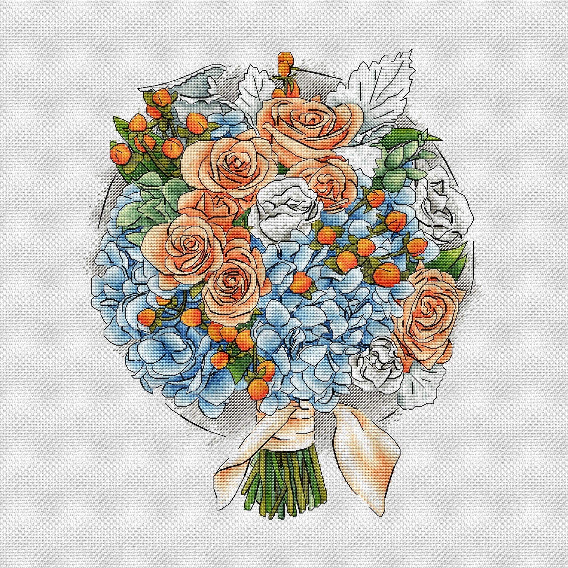 Caramel azure  - PDF Cross Stitch Pattern Alyona Savchenko