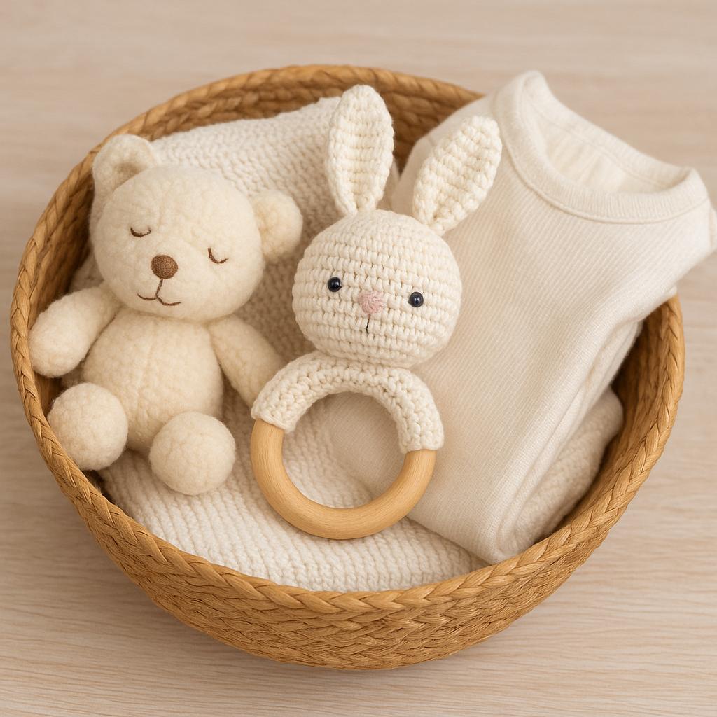 Bunny Baby Toy Crochet Pattern PDF | Amigurumi Rattle & Teething Ring DIY BBM