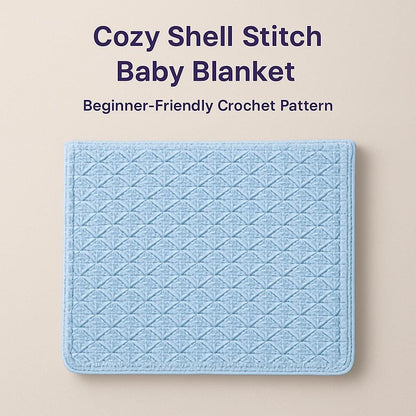 Cozy Shell Stitch Baby Blanket Crochet Pattern PDF | Beginner Friendly Striped or Solid Tutorial BBM
