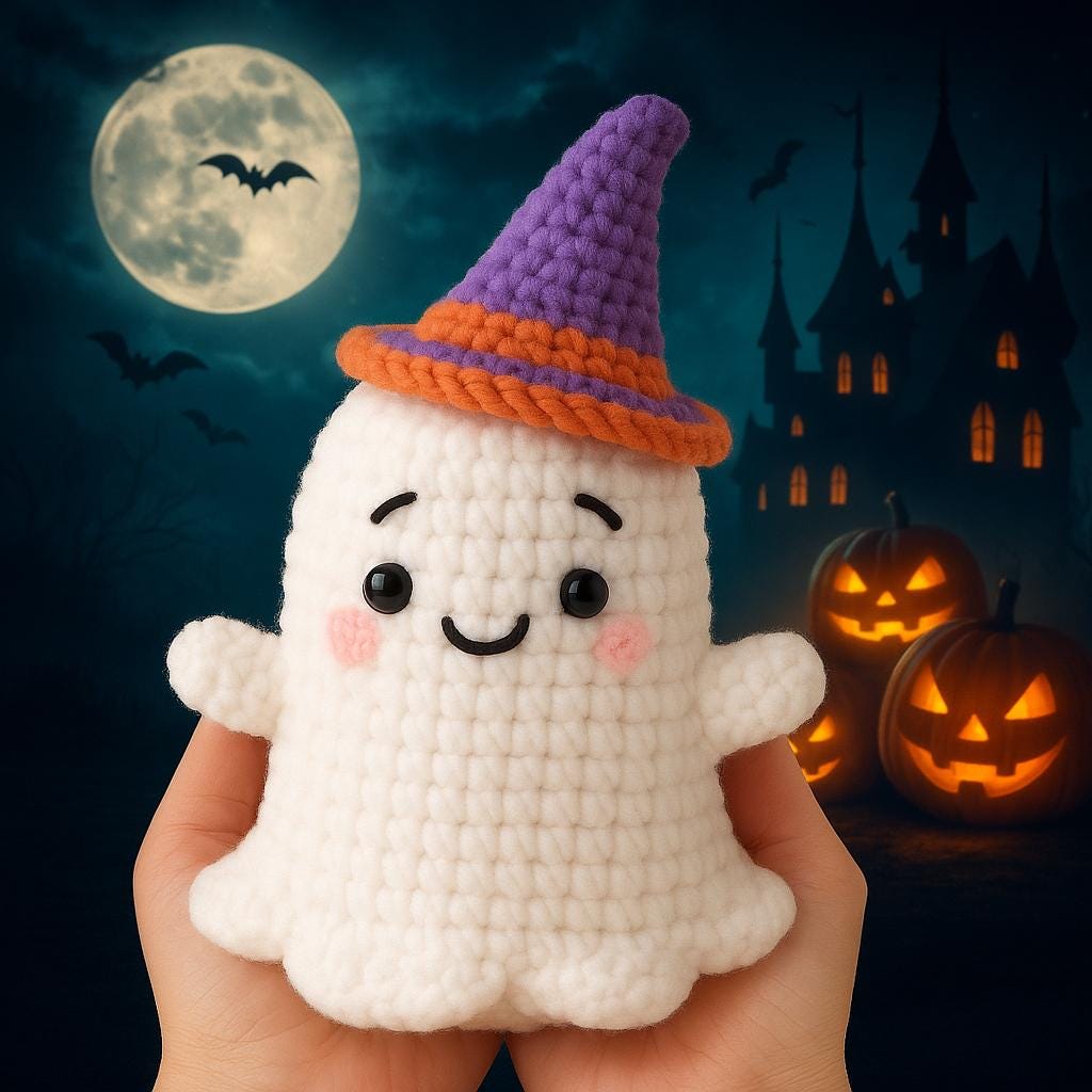 Crochet Ghost Plush Pattern | Amigurumi Halloween Toy PDF Instant Download BBM