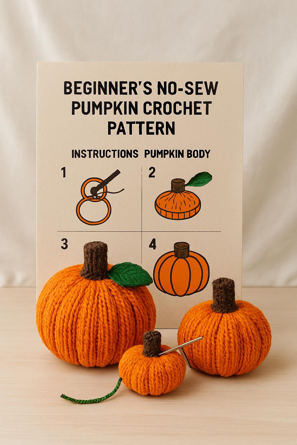 Crochet Pumpkin Pattern | No-Sew Beginner Amigurumi PDF Tutorial Instant Download BBM