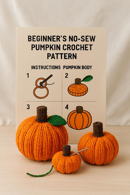 Crochet Pumpkin Pattern | No-Sew Beginner Amigurumi PDF Tutorial Instant Download BBM
