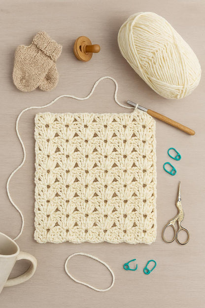 shell Stitch Blanket Crochet Pattern PDF | Quick & Easy Beginner Tutorial BBM