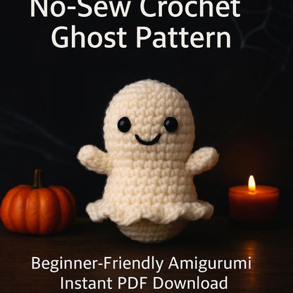 No-Sew Crochet Ghost Pattern | Easy Amigurumi Halloween Plush BBM