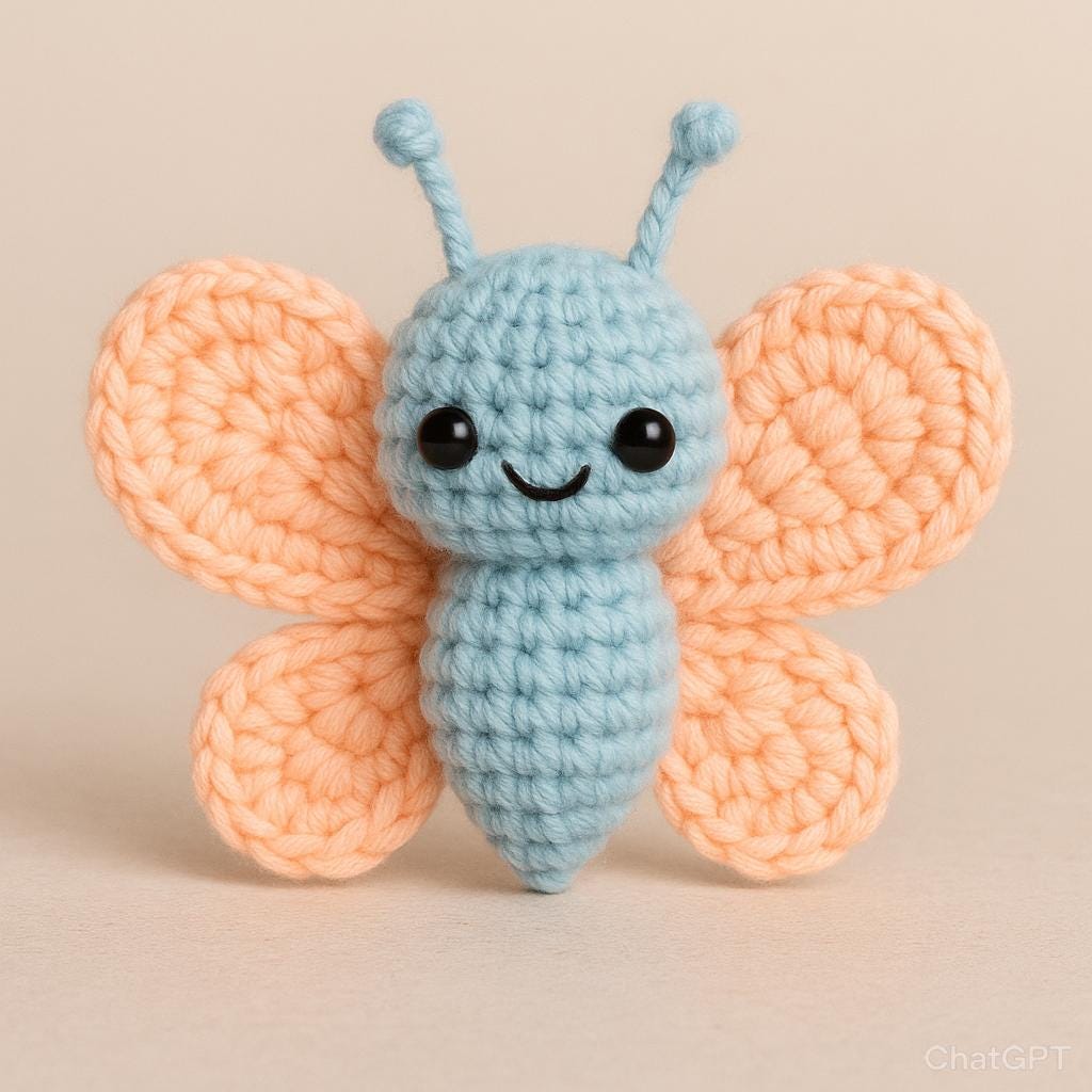 Butterfly Crochet PDF Pattern | Amigurumi DIY Small Toy & Ornament Download BBM