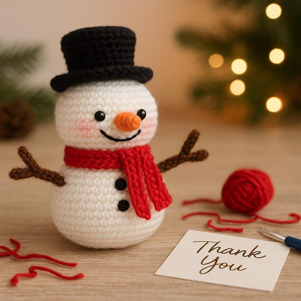 Cozy Snow Friend Crochet Pattern PDF | Amigurumi Snowman BBM