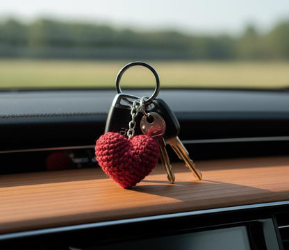 Heart Crochet Keychain Pattern PDF, Beginner Amigurumi Tutorial, Small Stuffed Plush  Gift BBM