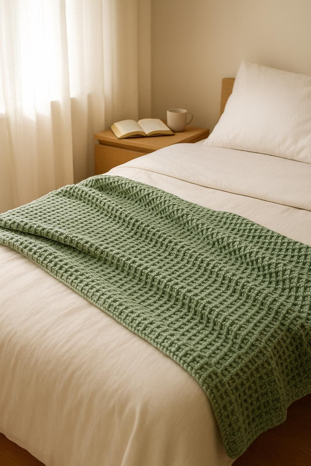 Waffle Stitch Crochet Blanket Pattern | Textured Afghan Throw PDF BBM
