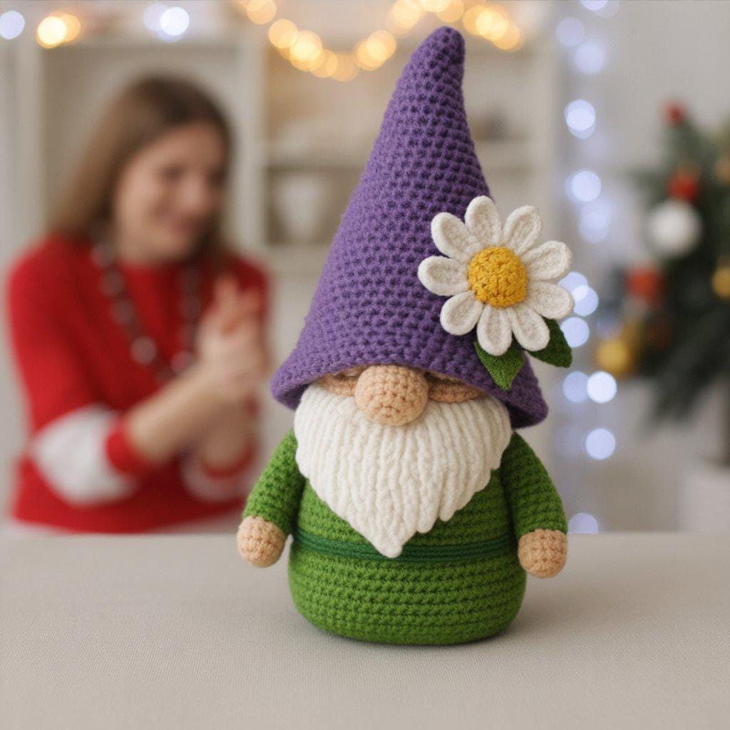 Daisy Gnome Crochet Pattern: Amigurumi Flower Gnome (PDF Download) BBM