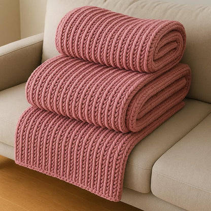 Cozy Ridge Chunky Ribbed Crochet Blanket Pattern BBM