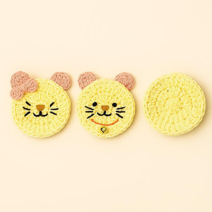 Crochet Cat Coaster Pattern PDF |Kitty Mug Rug Pattern | Easy Beginner BBM