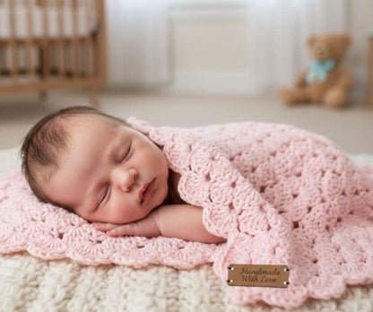 Easy Baby Blanket Crochet Pattern PDF, Shell Stitch Beginner Friendly Tutorial, Quick Digital Download BBM