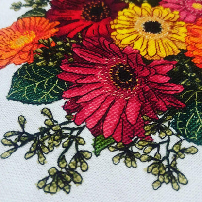 Gerberas - PDF Counted Cross Stitch Pattern Nadezda Gavrilenkova