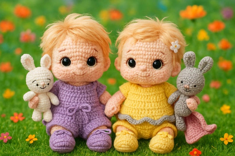 Baby Doll Crochet Pattern PDF | Amigurumi Baby with Clothes, Basket & Accessories | DIY Soft Toy | Instant Download BBM