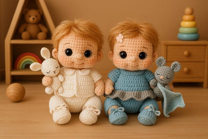 Baby Doll Crochet Pattern PDF | Amigurumi Baby with Clothes, Basket & Accessories | DIY Soft Toy | Instant Download BBM
