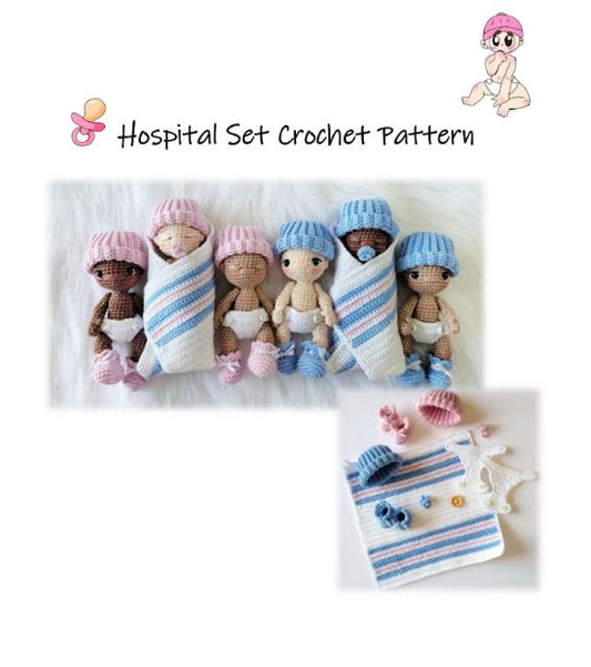 Sweet Handfuls Dolls Hospital Set | Amigurumi Baby Accessories Crochet Pattern (PDF) BBM