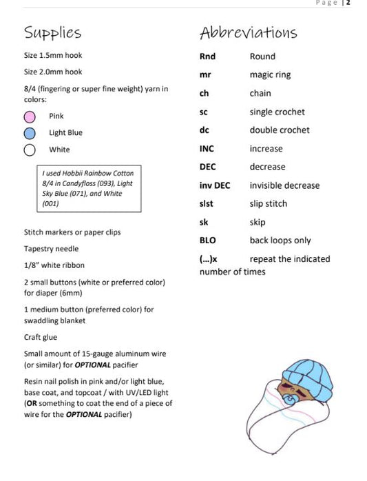 Sweet Handfuls Dolls Hospital Set | Amigurumi Baby Accessories Crochet Pattern (PDF) BBM