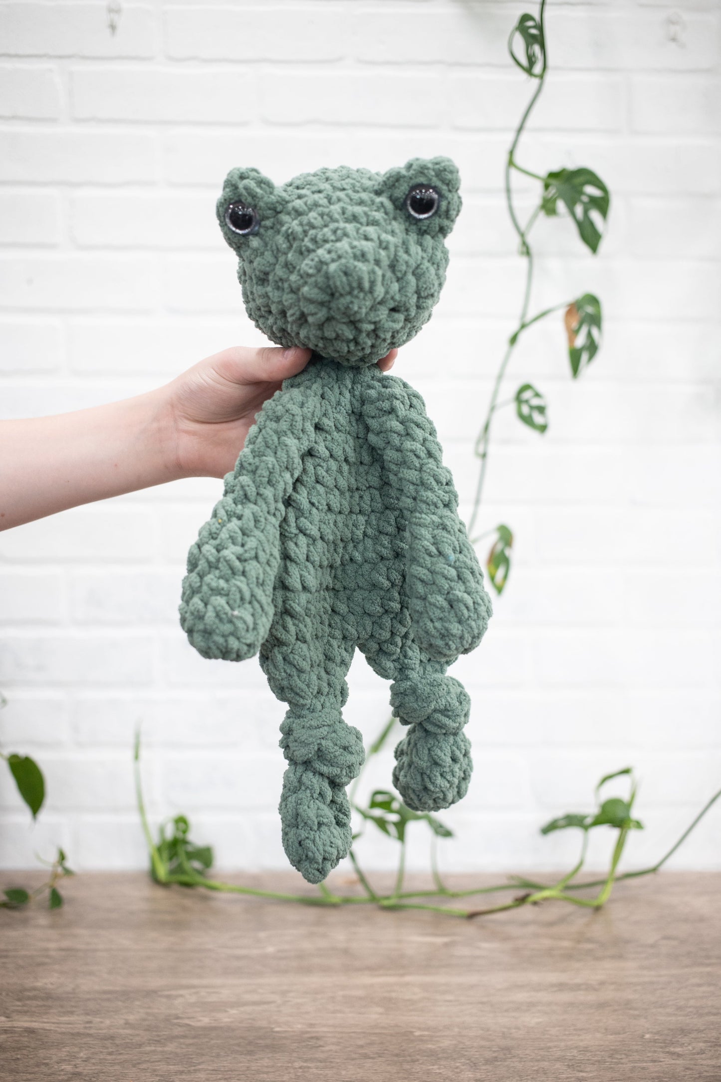 Crochet Frog Lovey, Crochet Stuffed Animal, Amigurumi Frog Snuggler The McGarvey Workshop