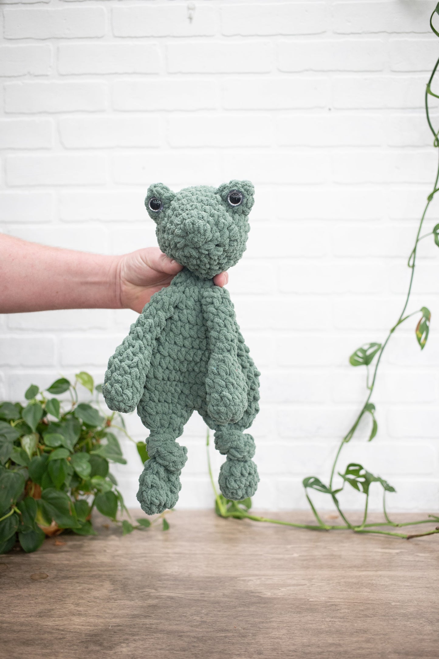 Crochet Frog Lovey, Crochet Stuffed Animal, Amigurumi Frog Snuggler The McGarvey Workshop